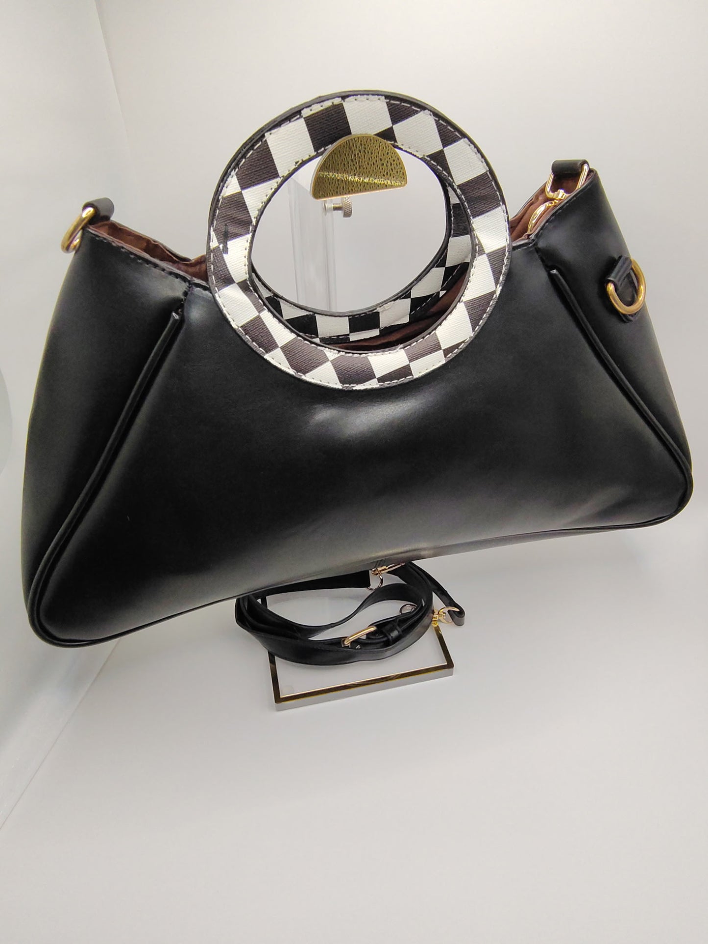 Black Check Purse