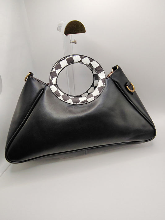 Black Check Purse